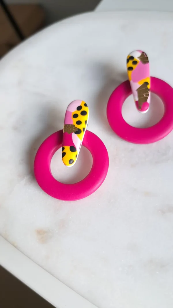 IMG_20251119_121051 Różowe okrągłe kolczyki sztyfty