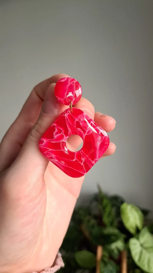 IMG_20251122_140230 Duże wiszące czerwone kolczyki sztyfty