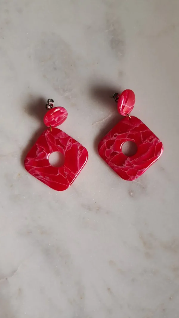 IMG_20251122_140320 Duże wiszące czerwone kolczyki sztyfty