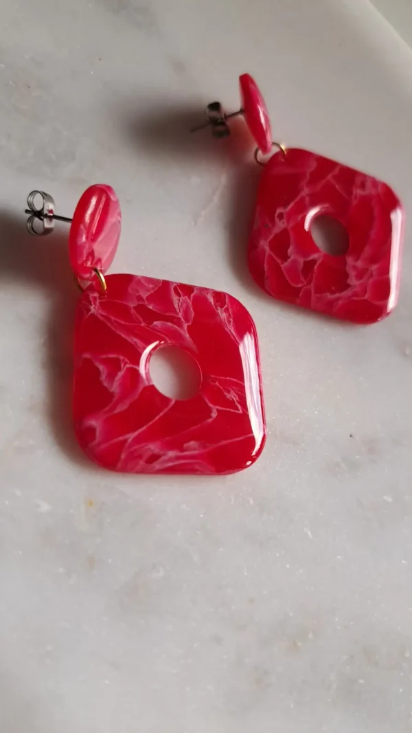 IMG_20251122_140326 Duże wiszące czerwone kolczyki sztyfty