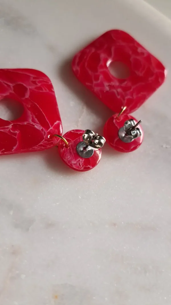 IMG_20251122_140338 Duże wiszące czerwone kolczyki sztyfty