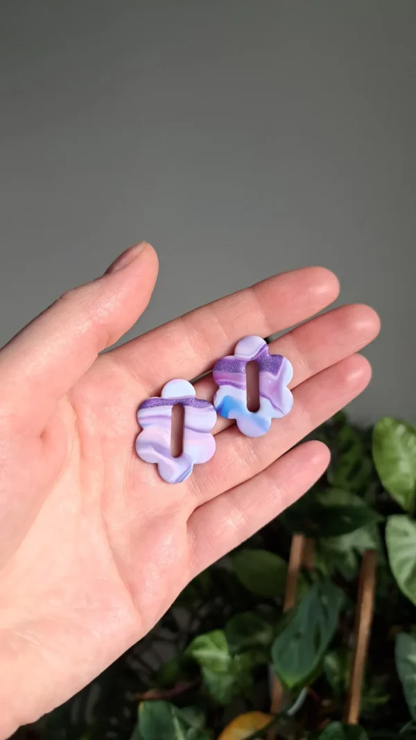 IMG_20251122_135406 Fioletowo różowe kolczyki sztyfty