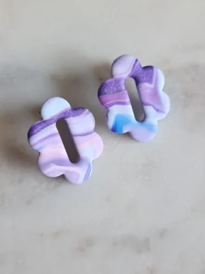 IMG_20251122_135451 Fioletowo różowe kolczyki sztyfty