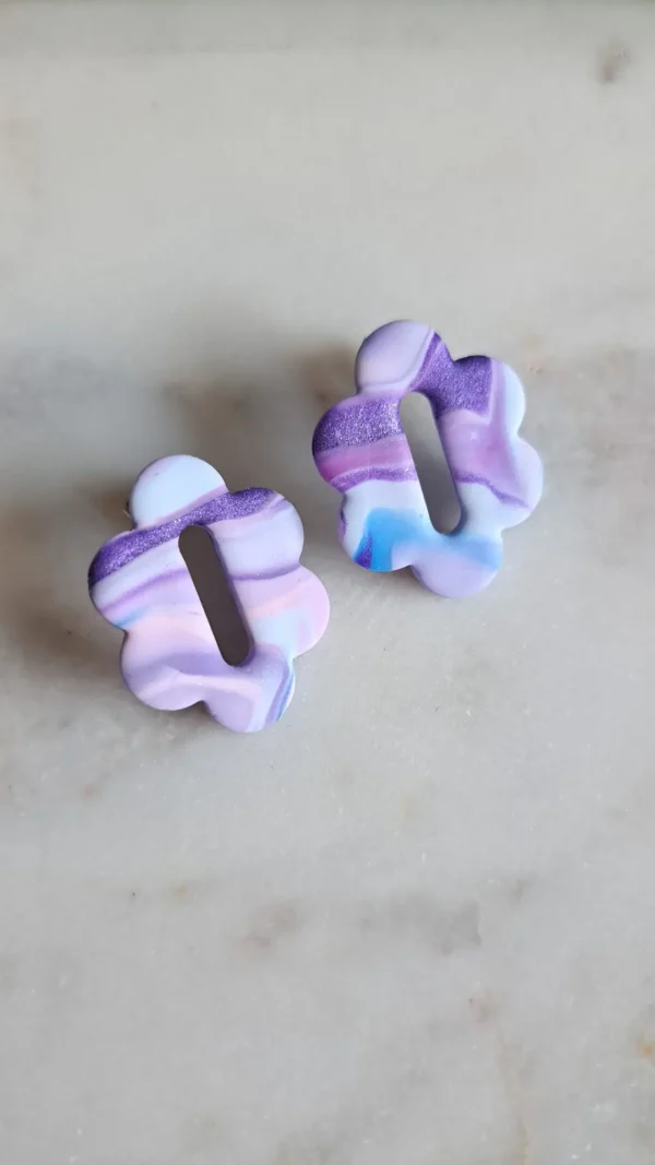 IMG_20251122_135451 Fioletowo różowe kolczyki sztyfty