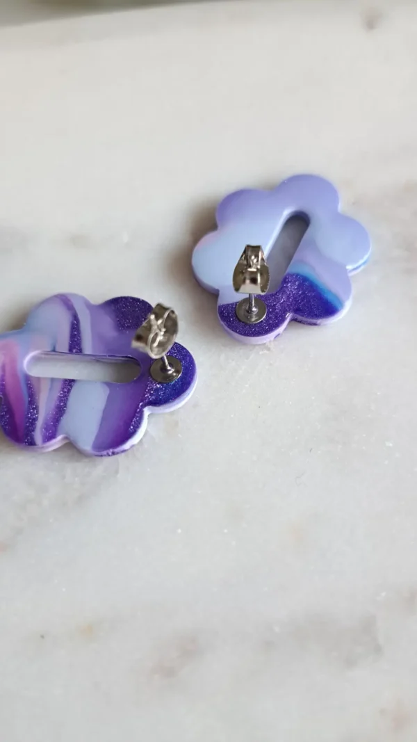 IMG_20251122_135501 Fioletowo różowe kolczyki sztyfty